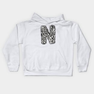 Zebra Letter N Kids Hoodie